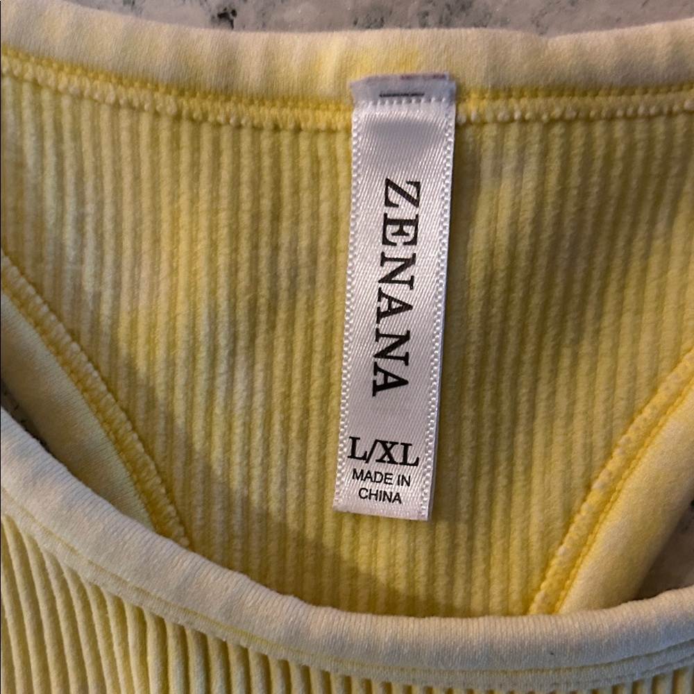 Yellow Ribbed Women's Top - Picture 3 of 3